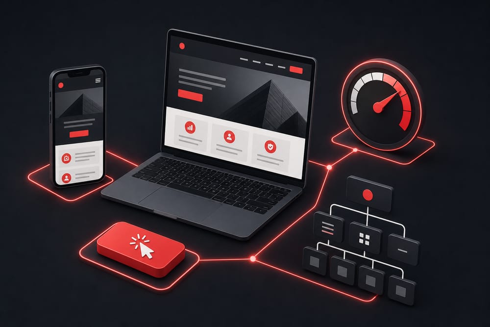 Key features of a successful business website — mobile responsiveness, page speed, navigation, and calls to action