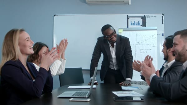 Entrepreneur achieving business momentum