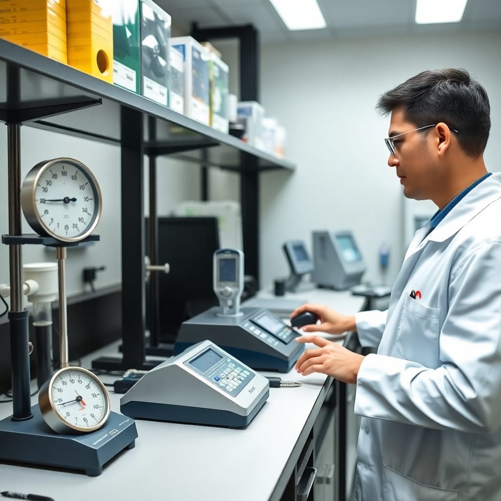 Calibration weights and test equipment in professional lab