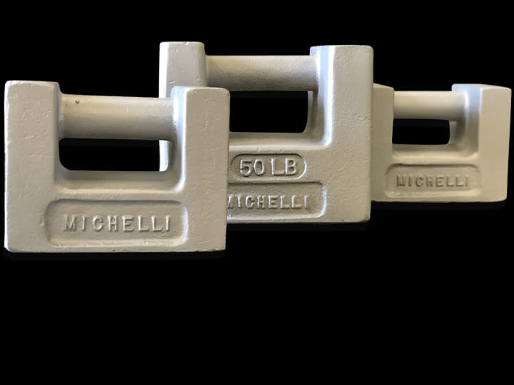 Michelli test weights used for mass calibration