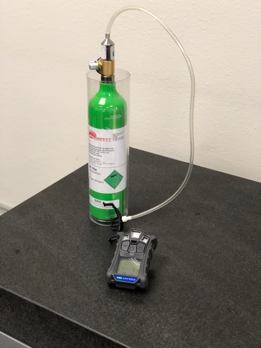 Michelli calibration lab workbench set up for environmental instrument calibration