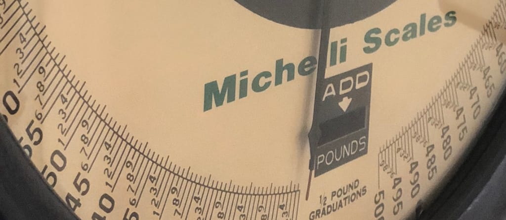 Historic Michelli weighing and measurement background