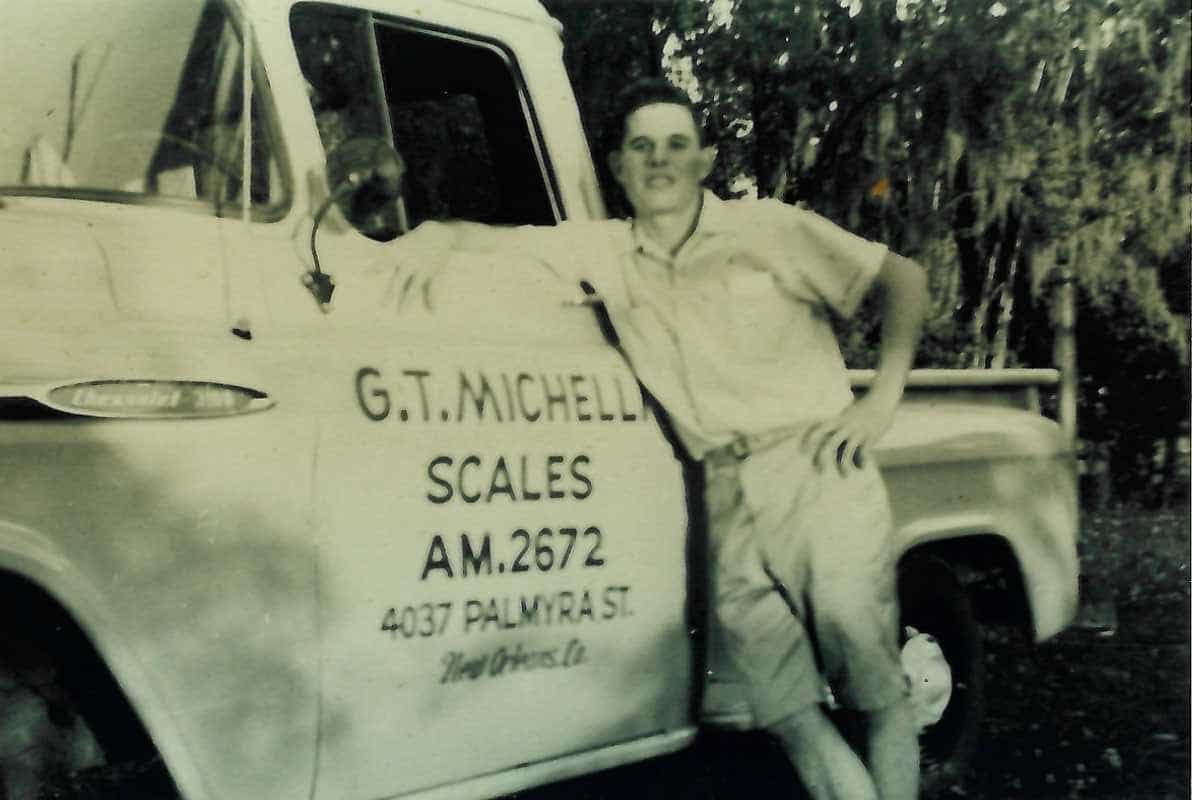 Portrait of a young G.T. Michelli Jr., who joined his father's New Orleans scale business in 1951 while still in high school
