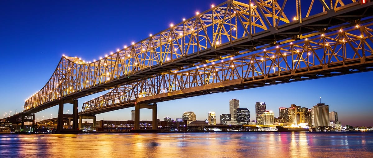 New Orleans Louisiana skyline for Michelli scale service, calibration, and measurement support