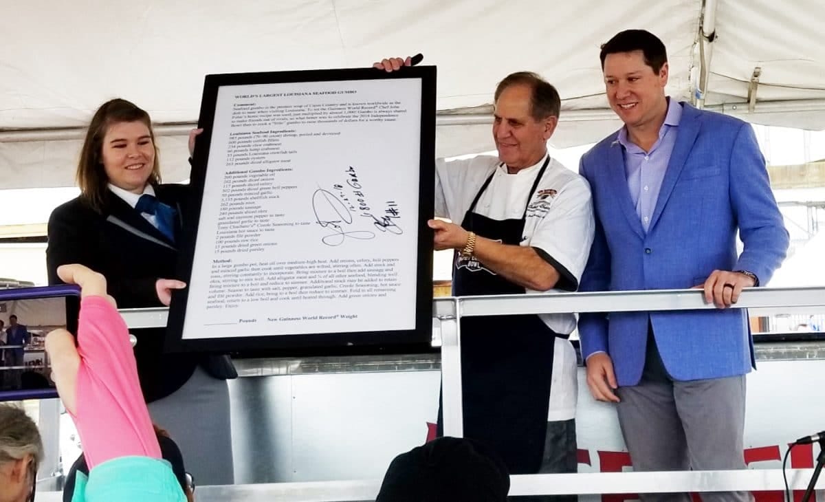 World's Largest Pot of Gumbo Award Being Given to Chef John Folse