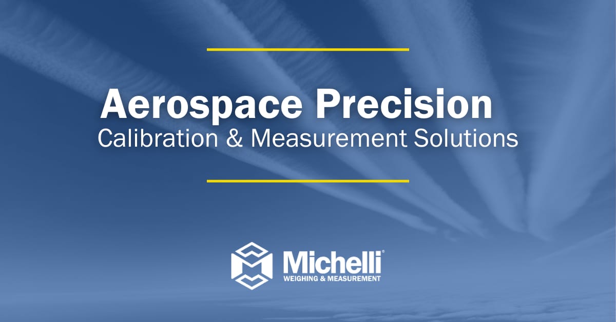 Aerospace precision calibration and measurement solutions by Michelli Weighing &amp; Measurement — aircraft contrails in blue sky background