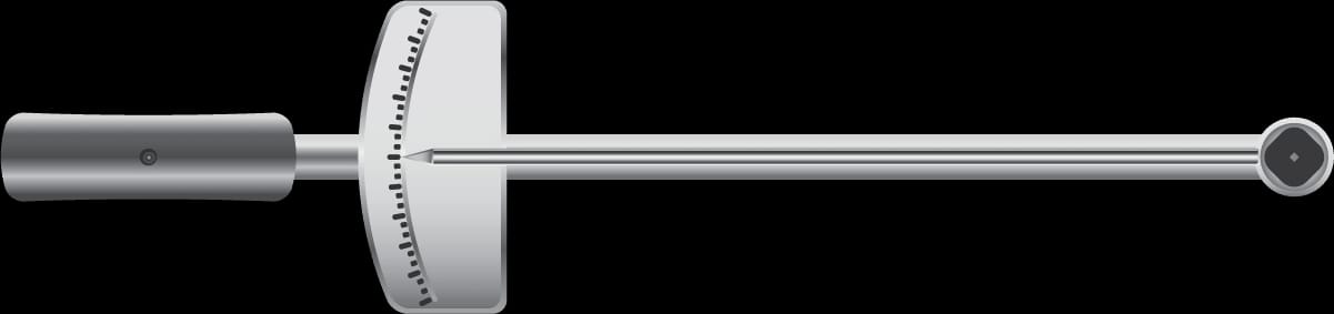 Illustration of a beam type torque wrench showing its basic design