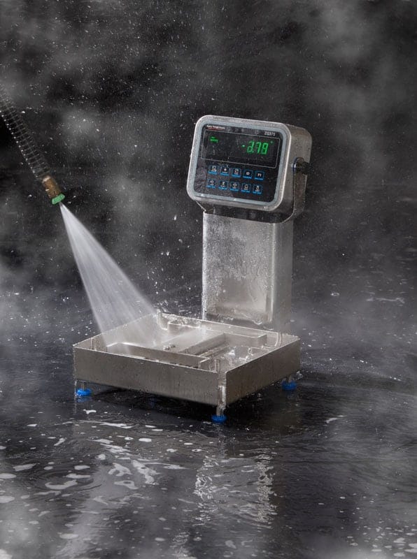 Avery Weigh-Tronix ZQ375 washdown scale with the top shroud removed for cleaning