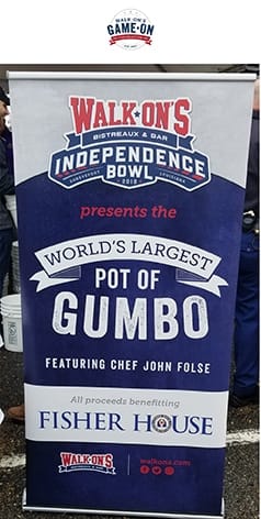 Promotional image for gumbo sold at Walk-On's Independence Bowl Fan Fest
