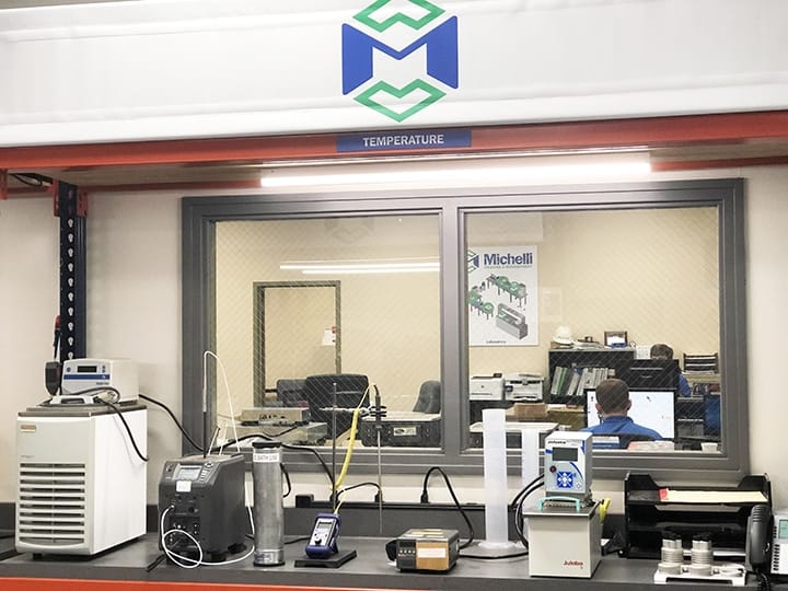 Temperature calibration work station bench inside Michelli Weighing & Measurement calibration lab