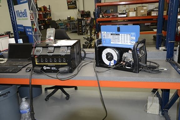 Physical and dimensional calibration work station bench at Michelli Harahan calibration laboratory