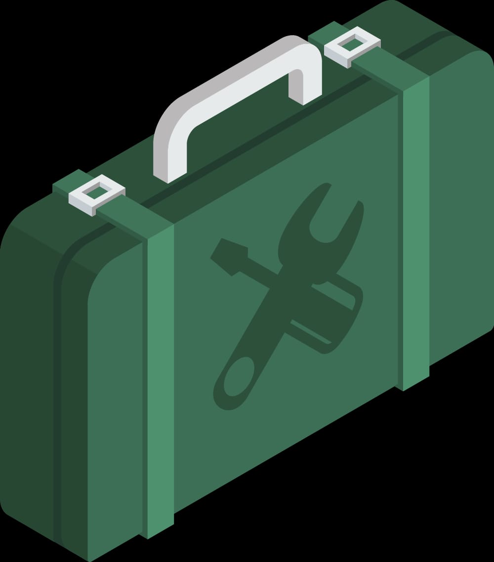 Toolbox icon representing Michelli's diverse equipment expertise across measurement disciplines