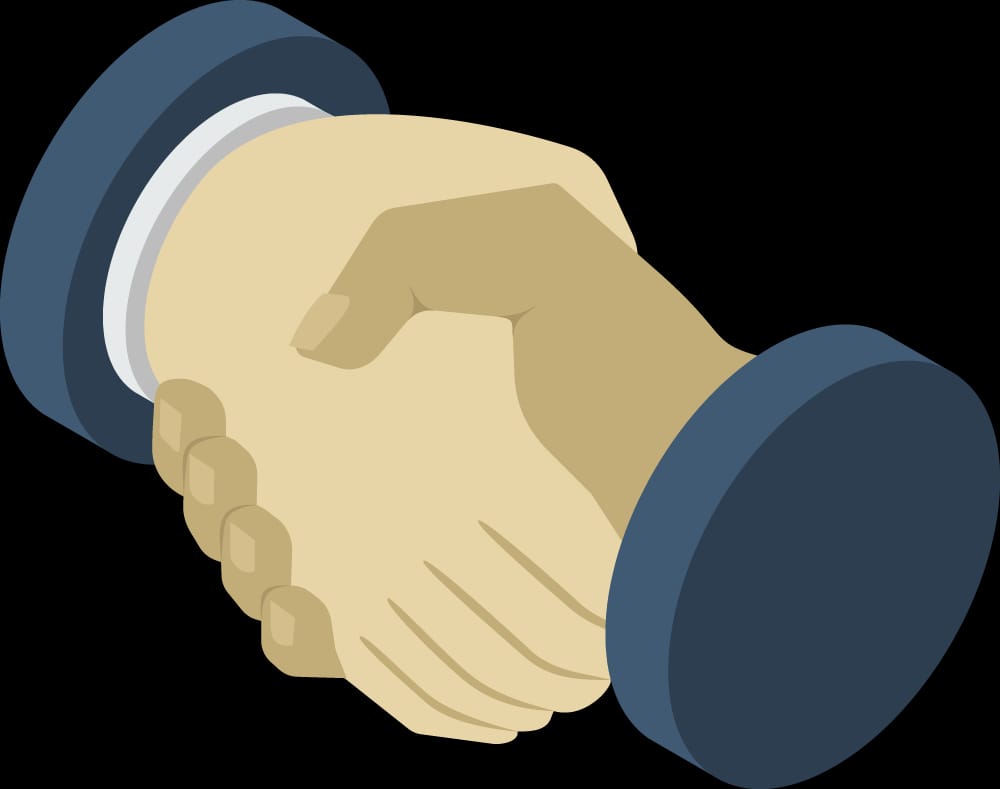 Handshake icon representing Michelli's top-tier manufacturer access and partnerships