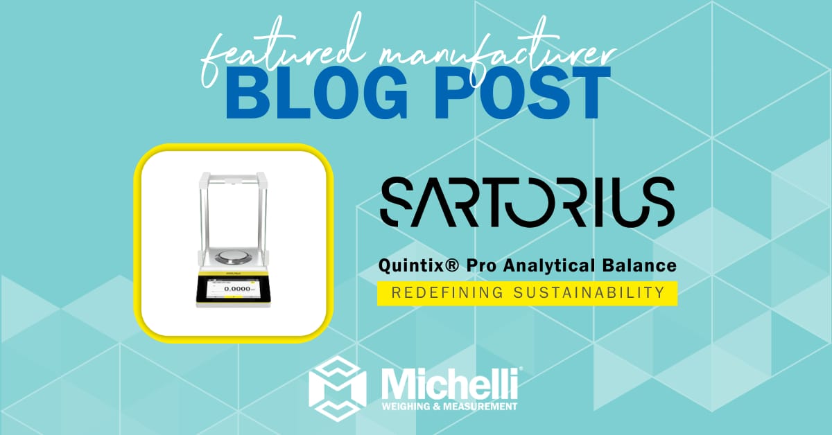 Advertisement for Sartorius Quintix Pro Analytical Balance with branding.