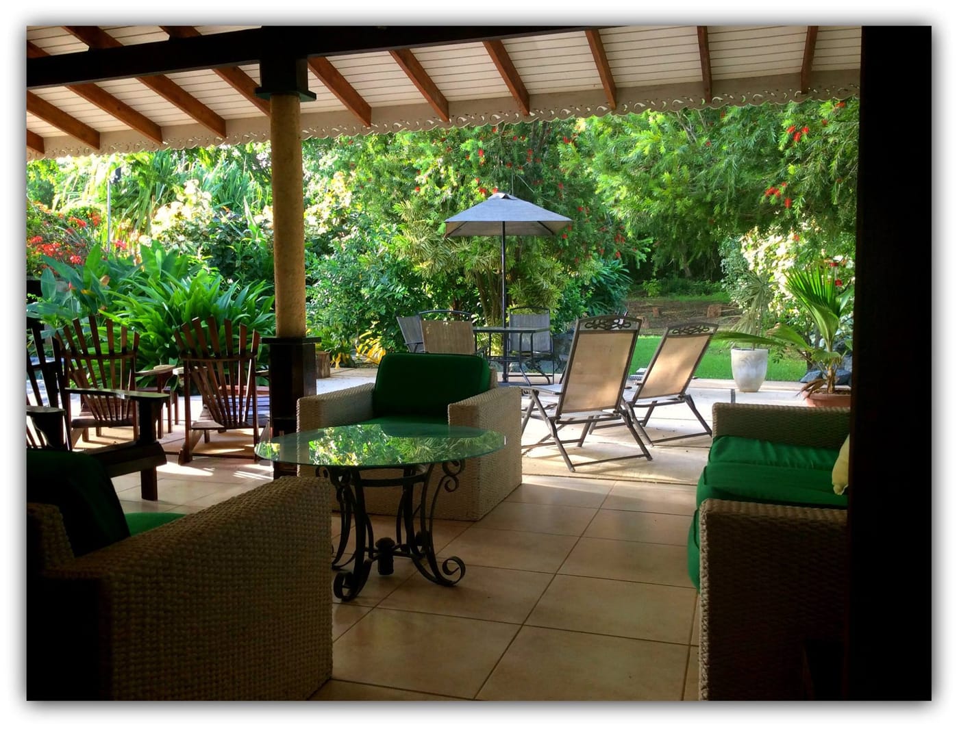 Cocoloco Villa porch and exterior, Samaan Grove Tobago
