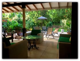 Cocoloco Villa porch and exterior, Samaan Grove Tobago