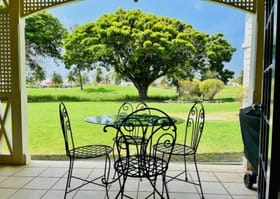 Tobago Plantations Apartment porch view overlooking golf course