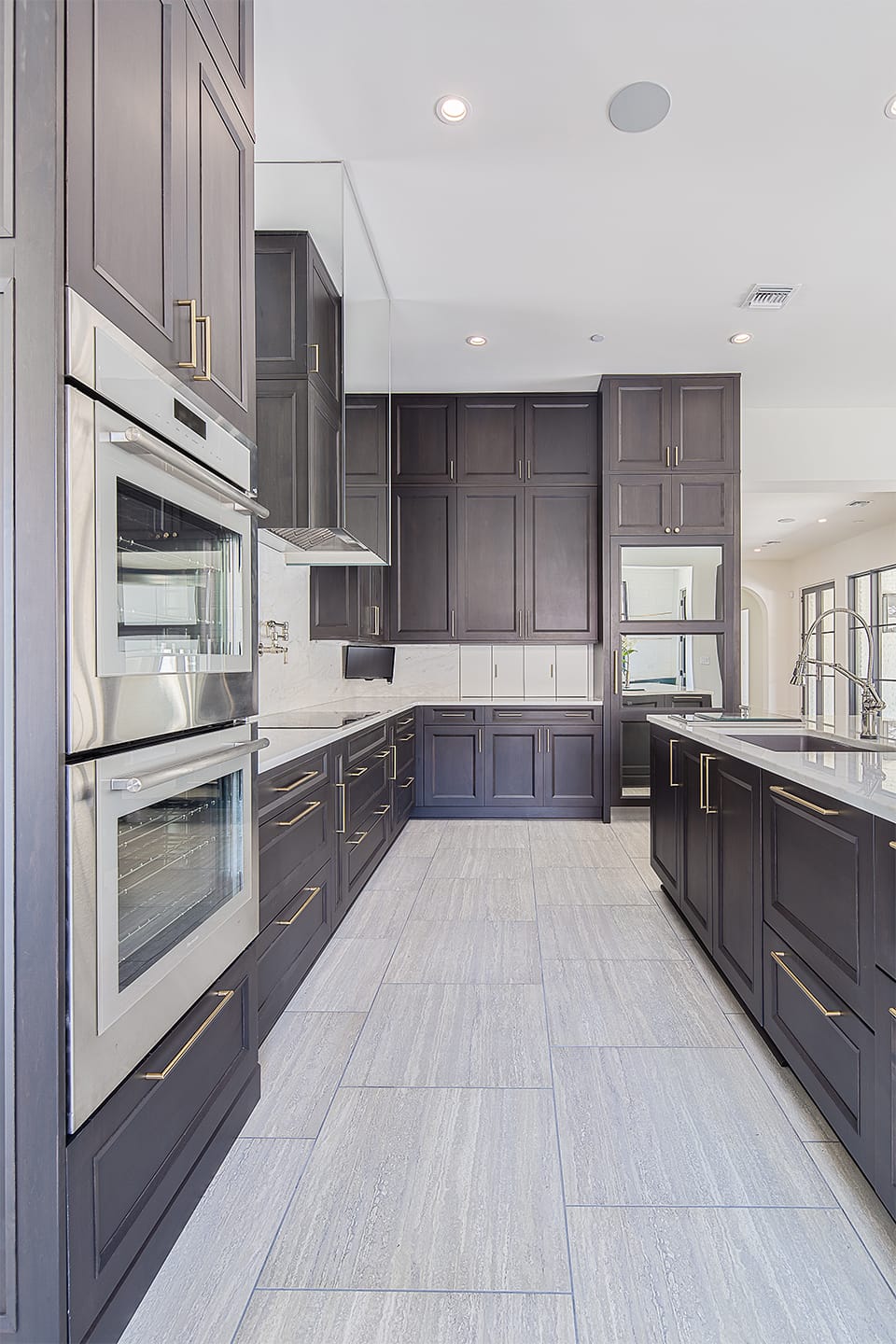 Sub-Zero refrigerator with mirrored panels