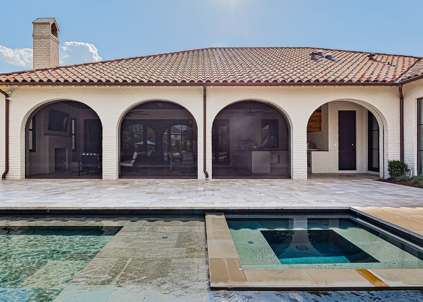 Multiple Phantom Screens with pool view