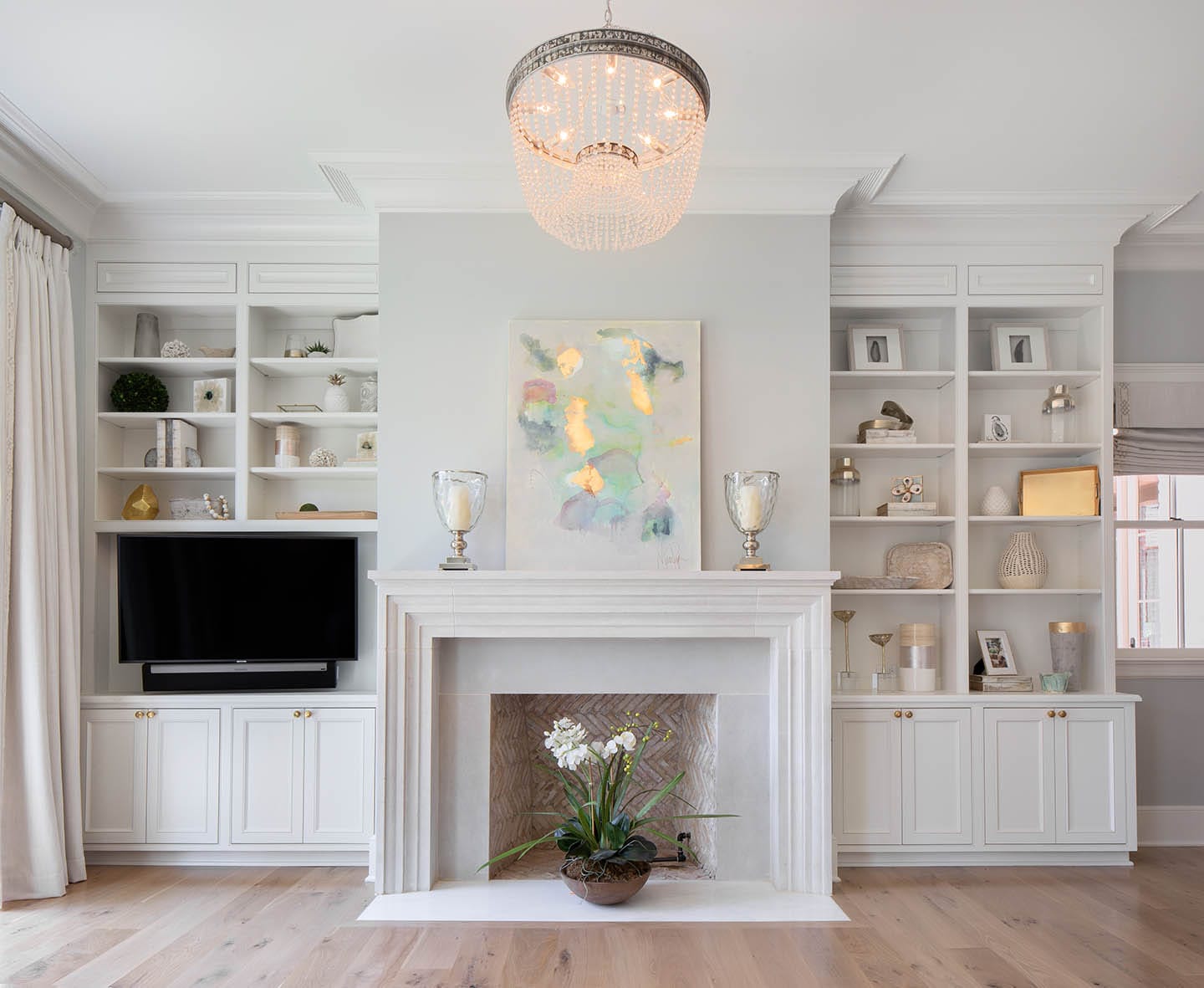 Living area storage and Marvin windows