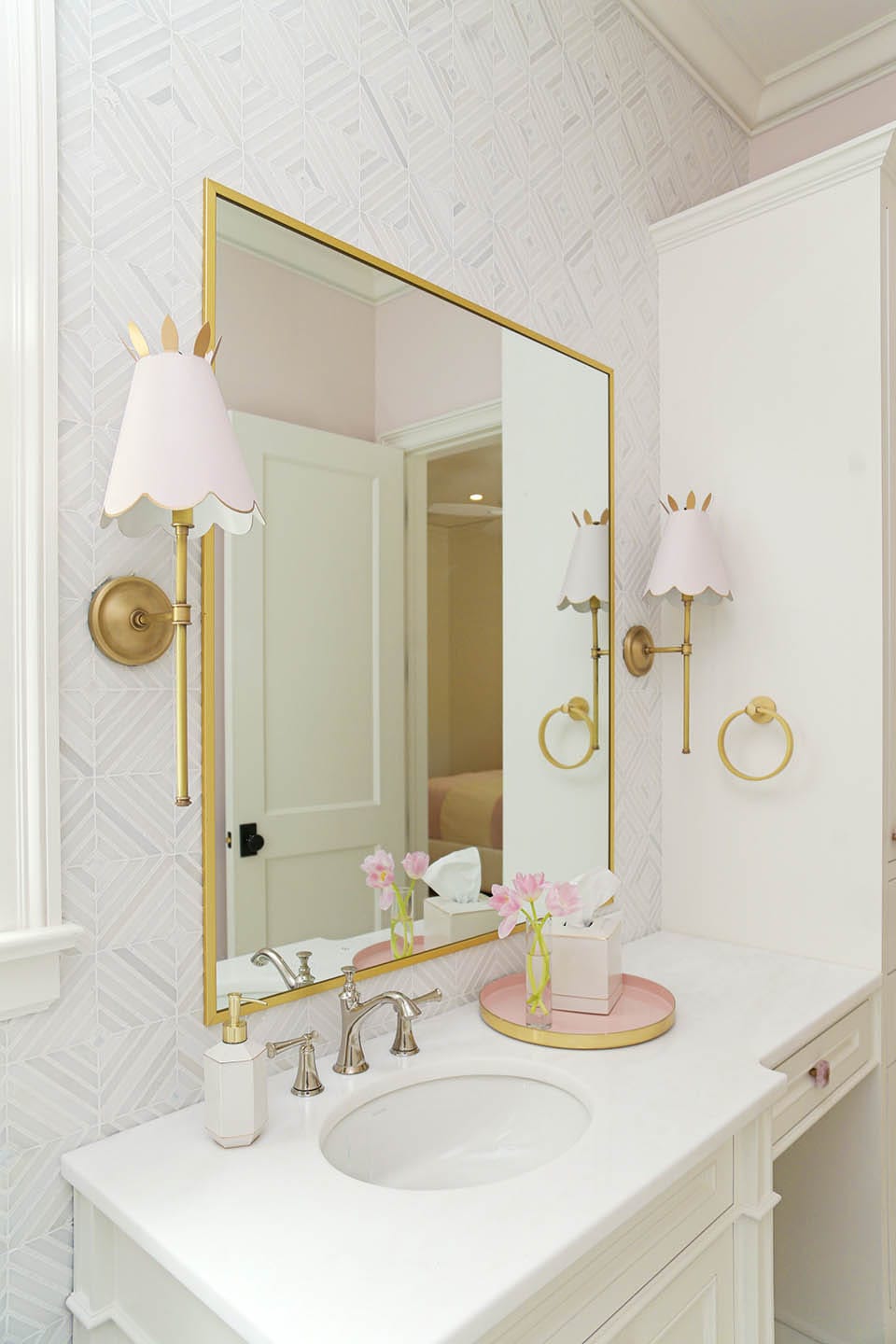 Upstairs bath with custom cabinetry