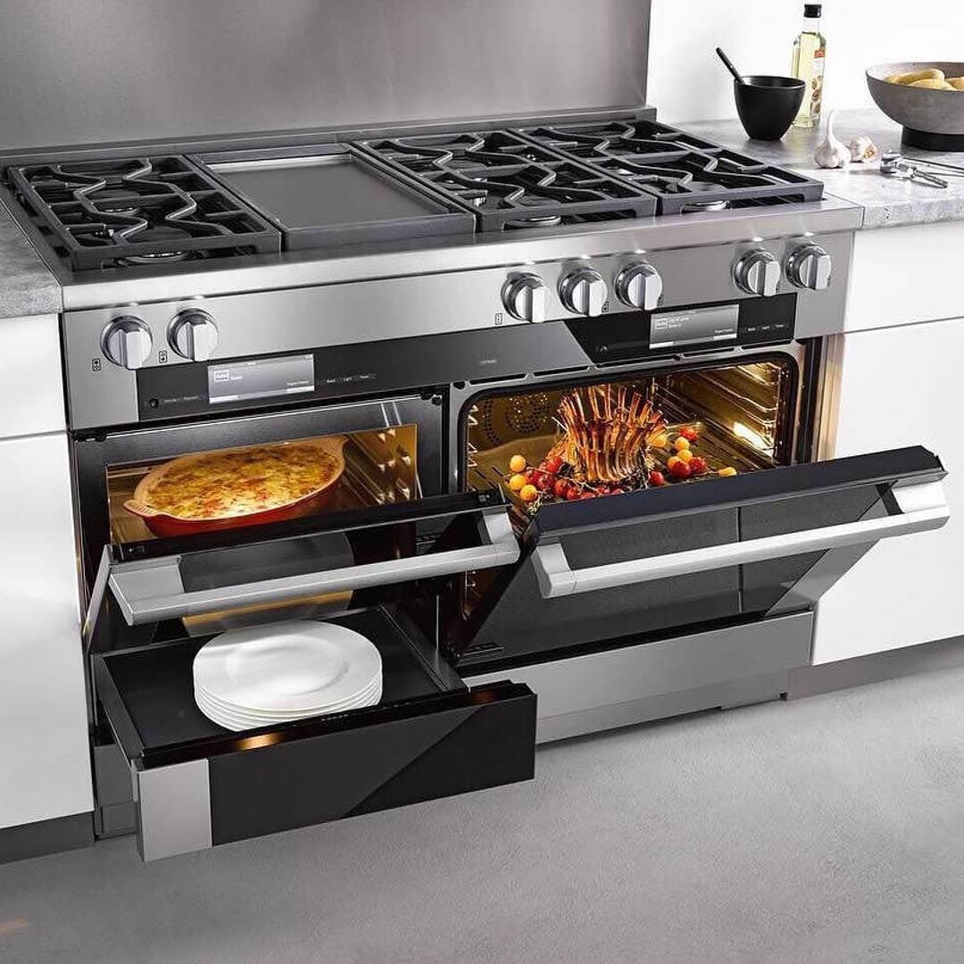 Built-in appliance column in luxury kitchen