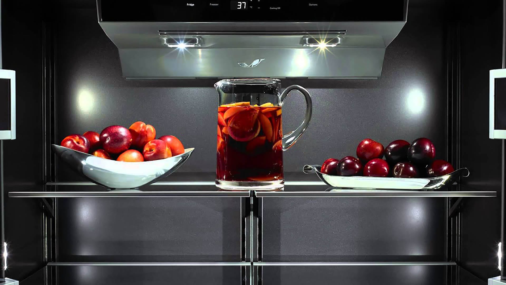 Full kitchen panorama with premium appliances
