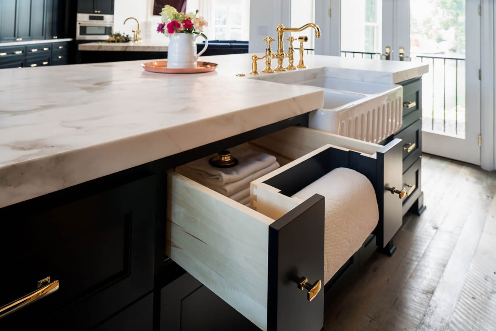 Full kitchen with custom cabinetry