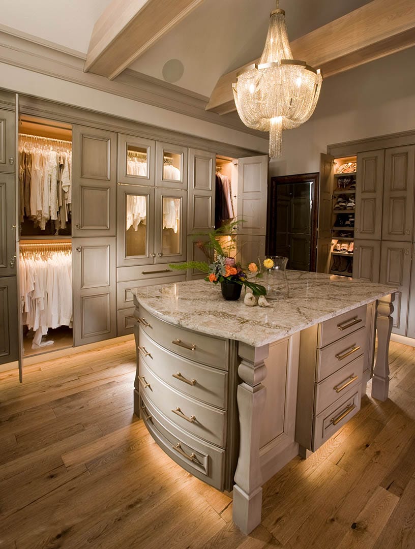 Custom cabinetry portrait detail
