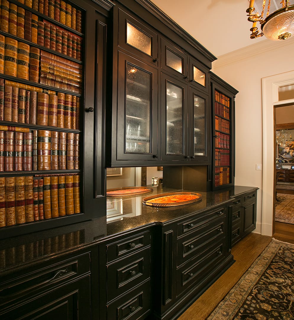 Custom cabinetry portrait detail